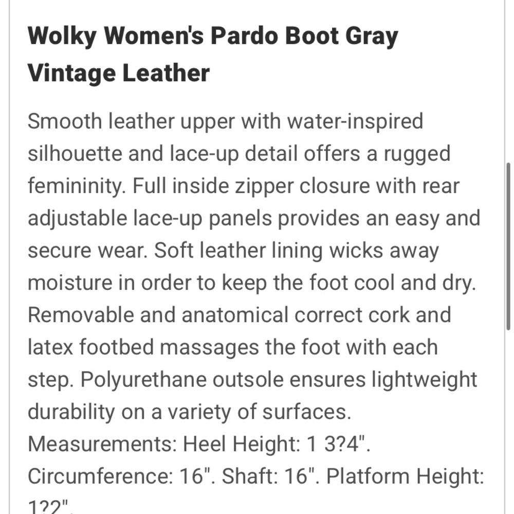 Lace up leather boots vintage grey Wolky's size 41 eu zipper side preowned - Picture 9 of 11